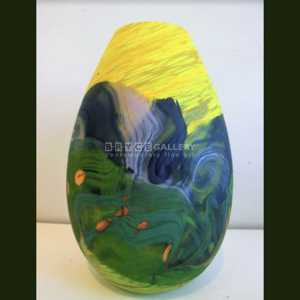 Volcano Series - Yellow Large Glass Art