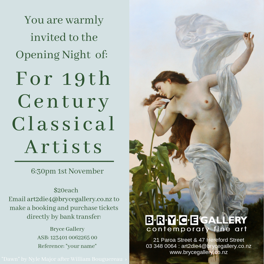 You are warmly invited to the Opening Night of: "For 19th Century Classical Artists"