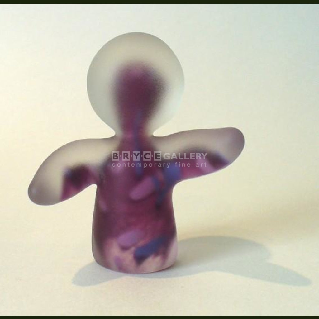 Small Frosted With Purple Glass Figurine Glass Art