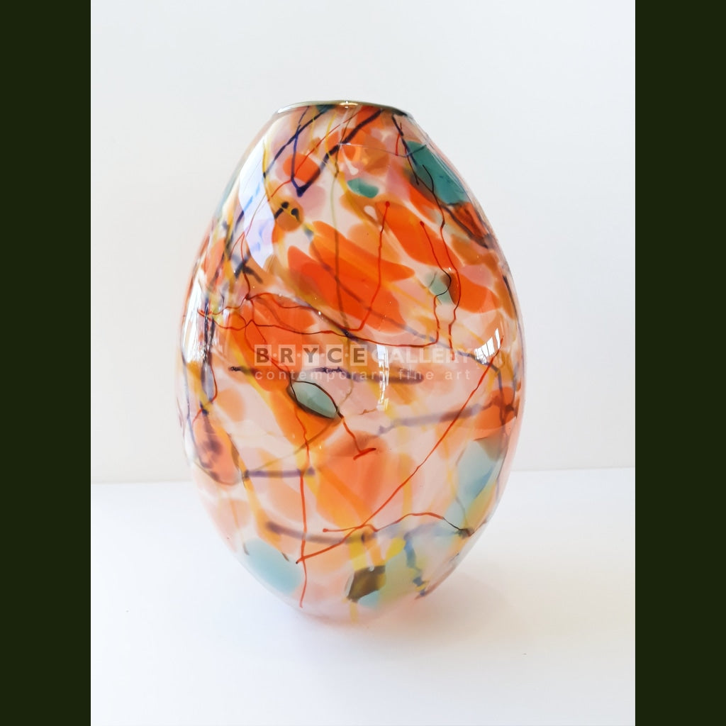 Tear Drop Vase - Coral Glass Art