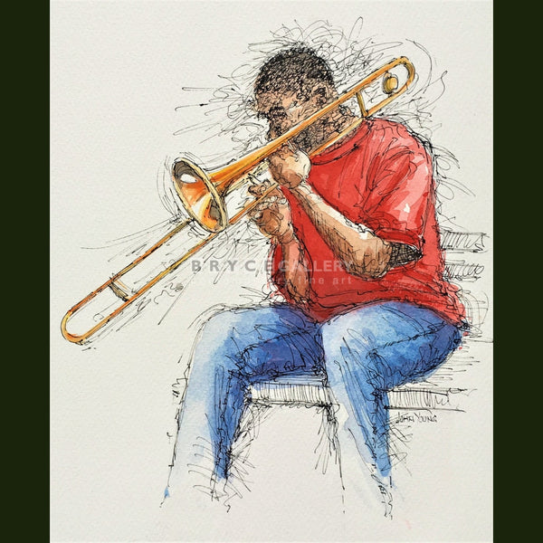 Trombone Busker Paintings