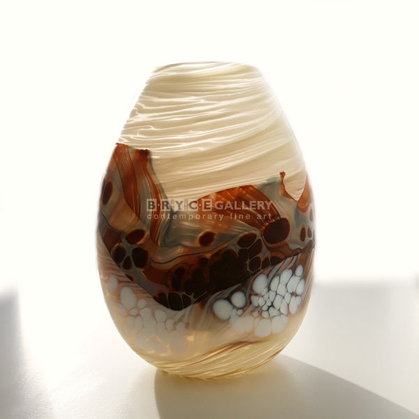 Volcanic Series Steamy Landscape Small Teardrop Vase Glass Art